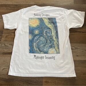 Stussy Midnight Insanity white tshirt Men’s medium